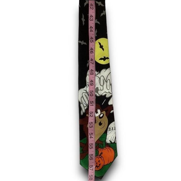 Vintage Looney Tunes Mania Tazmanian Devil Pumpkin Halloween Necktie - Picture 6 of 11